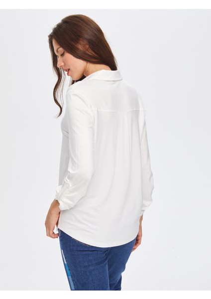 Kaçık Yaka Uzun Kollu T-Shirt 00015-1 fırsatları