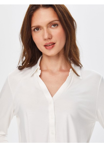 Kaçık Yaka Uzun Kollu T-Shirt 00015-1 indirimleri