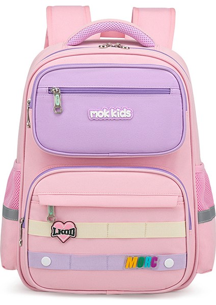 Ilkokul Öğrencileri Okul Çantası Çocuklar Büyük Kapasiteli Sırt Çantası Hafif Omuz Çantası Pembe (Yurt Dışından)