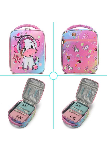Ilkokul Çantası Öğle Yemeği Çantası Seti Çocuk Sırt Çantası Pembe (Yurt Dışından) modelleri