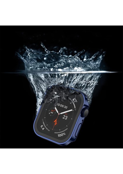 Apple Watch Seri Se-6-5-4 44MM Uyumlu Kavissiz Suya Dayanıklı Kasa Koruyucu Lacivert fırsatları