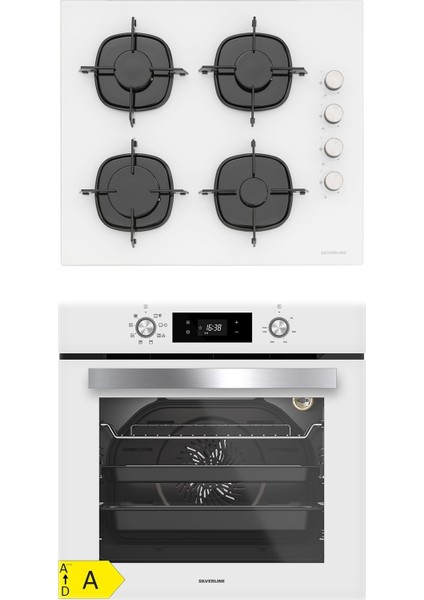 BO6504W01 - CS5335W01 Beyaz Cam Ankastre Set