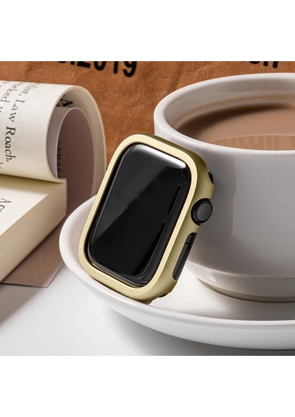 Apple Watch Seri 9-8-7 45MM Uyumlu Alüminyum Metal Kasa Koruyucu Gold fırsatları