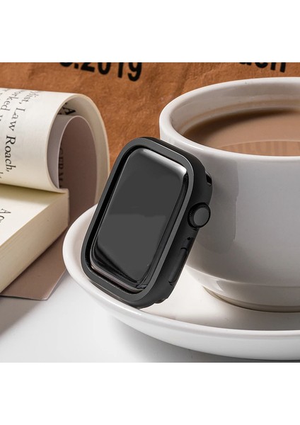 Apple Watch Seri 3-2 38MM Uyumlu Alüminyum Metal Kasa Koruyucu Siyah fırsatları