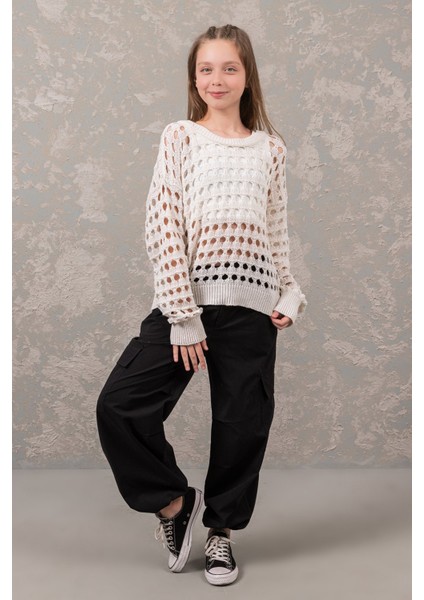 Ajurlu Örme Kız Çocuk Triko Bluz fiyatları