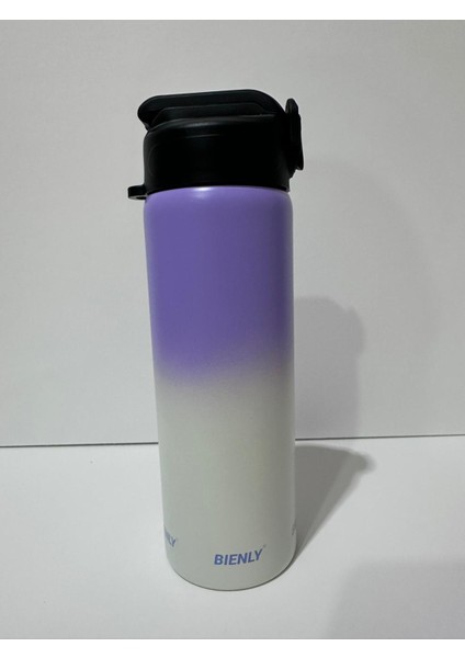 Degrade Paslanmaz Çelik Matara Pipetli 750 ml Lila