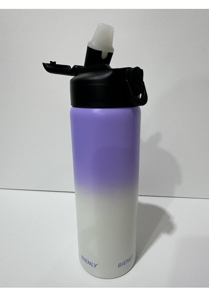 Degrade Paslanmaz Çelik Matara Pipetli 750 ml Lila fiyatları