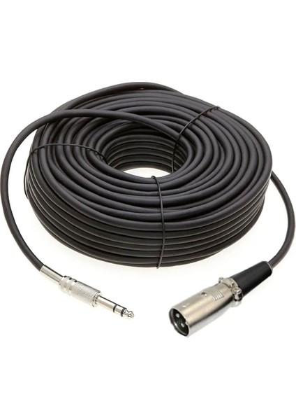 3 Pin Xlr Erkek To 6.35MM Stereo Enstrüman Mikrofon Ses Kablosu-20 Metre