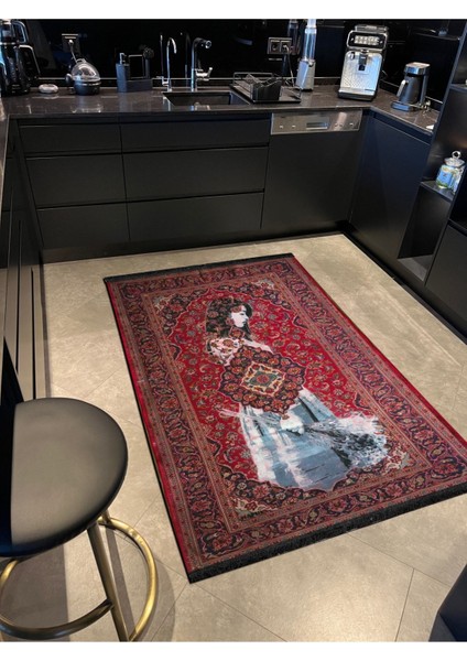 Mira 985 Yüz Çiçek Buketi ve Vintage Görünüm Kırmızı Çok Renkli Dokuma Taban Halı fiyatları
