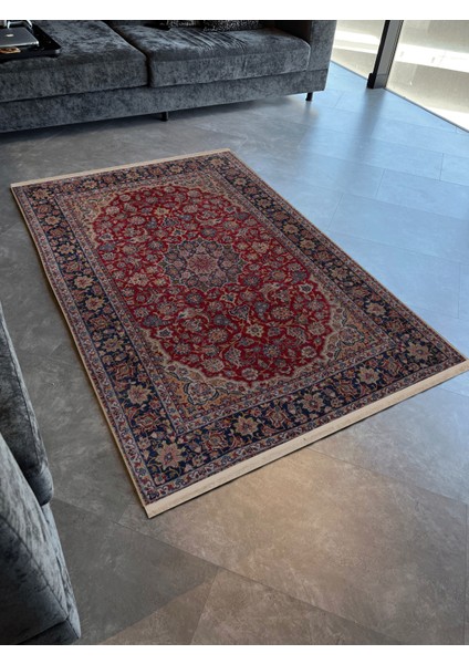 Rugs Modern Bordo Bej Temalı Geleneksel Motif Etnik Çiçek Desenli Vintage Dekoratif Halı 2915