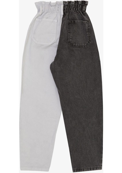 Kız Çocuk Jean Pantalon Beli Lastikli 5-14 Yaş, Karışık Renk