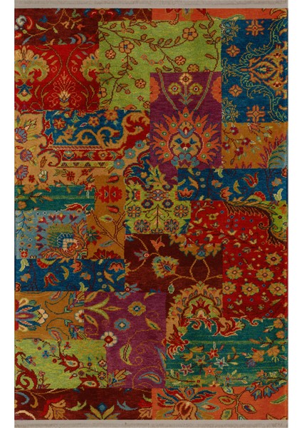 Mira Çok Renkli Çiçek Desenli Vintage Dekoratif Halı Mira 1550