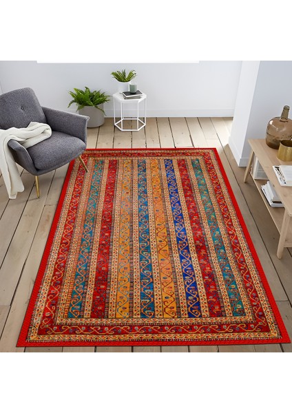 Mira Çok Renkli Geleneksel Motif Şerit Desenli Vintage Dekoratif Halı Mira 1555 fiyatları