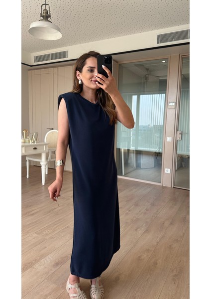 Pelin Yıldız Butik Lindon Vatkalı Modal Kumaş Uzun Elbise