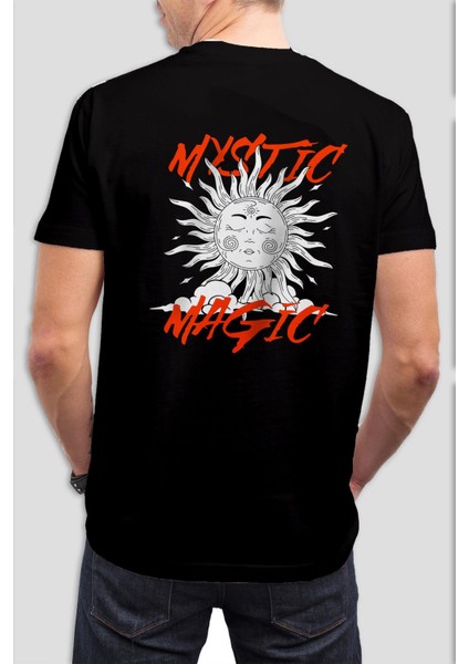 Mystic Magic Güneş Baskılı Siyah Unisex T-Shirt C986