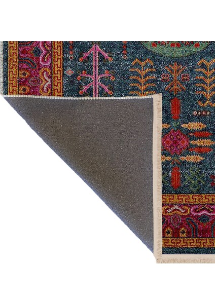 Yeşil Temalı Çok Renkli Geleneksel Motif Desenli Kreatif Vintage Dekoratif Halı 2768 fırsatları