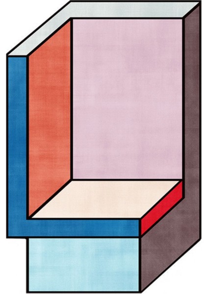 Geometrik Asimetrik Formda Çok Renkli Modern Dokuma Taban Halı Mira 1301