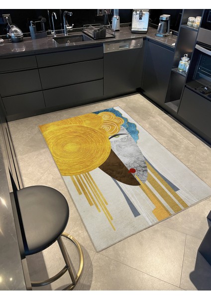 Çok Renkli Sürrealist Temalı Portre Desenli Kreatif Modern Dekoratif Halı 2268 fiyatları