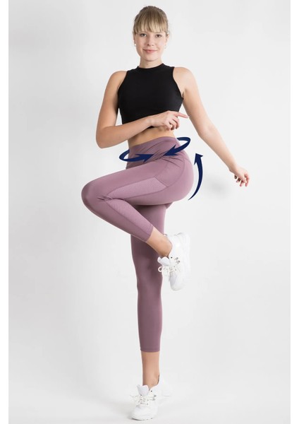 Yüksek Bel Toparlayıcı Yan Fermuar Detaylı Cepli Tayt indirimleri