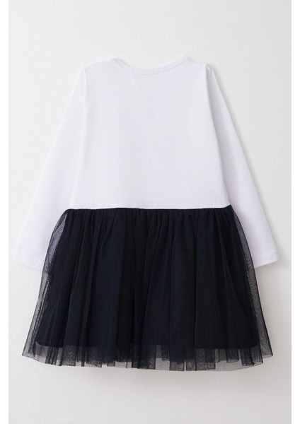 Kız Çocuk Uzun Kollu Elbise Fiyonklu Sevimli Baykuş Baskılı 1.5-5 Yaş, Beyaz fiyatları