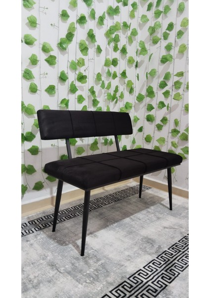 Siyah Metal Ayaklı Bench Sırtlı Mutfak Salon Antre Yatak Odası Puf Bank Oturak Takımı fiyatları