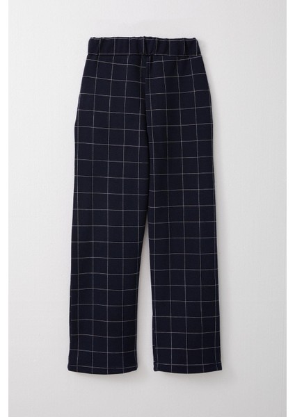 Kız Çocuk Kare Desenli Pantalon 8-14 Yaş, Lacivert fiyatları