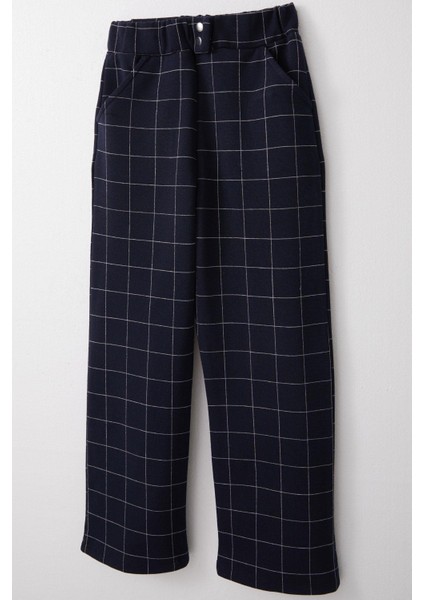 Kız Çocuk Kare Desenli Pantalon 8-14 Yaş, Lacivert modelleri