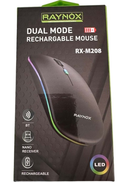 RX-M208 Kablosuz Bluetooth ve USB Mouse