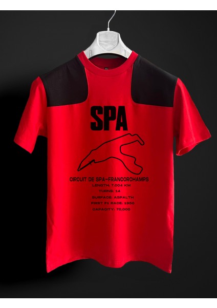 Spa Gp F1 Kırmızı Siyah T-Shirt