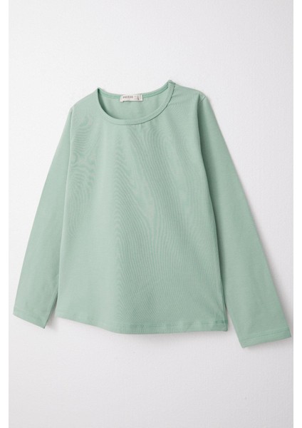 Kız Çocuk Uzun Kollu Tişört Basic 8-12 Yaş, Mint Yeşili modelleri