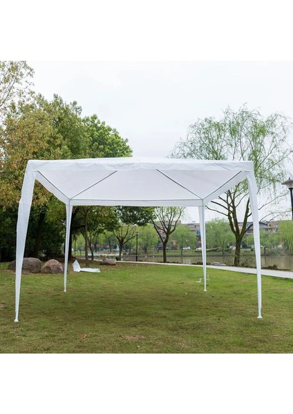 3x3 Polyester Gazebo Çardak Tente Gölgelik Beyaz