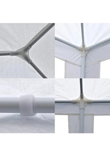 3x3 Polyester Gazebo Çardak Tente Gölgelik Beyaz