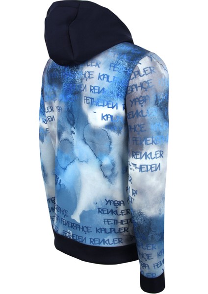 Erkek Tribün Boğa Pattern Sweat
