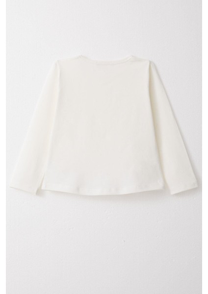 Kız Çocuk Uzun Kollu Tişört Basic 3-7 Yaş, Ekru fiyatları