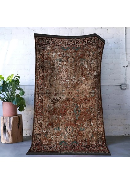 Mira Bej Ton Koyu Tema Çok Renkli Geleneksel Motif Etnik Desenli Vintage Dekoratif Halı Mira 1587 fırsatları