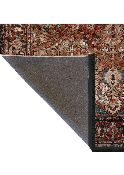 Mira Bej Ton Koyu Tema Çok Renkli Geleneksel Motif Etnik Desenli Vintage Dekoratif Halı Mira 1587 indirimleri