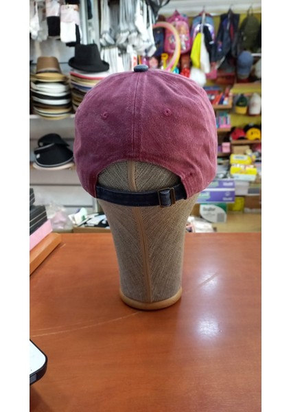 Eskitme Şapka Retro Pamuklu Beyzbol Kep Nakışlı 58-60 cm Bordo fiyatları