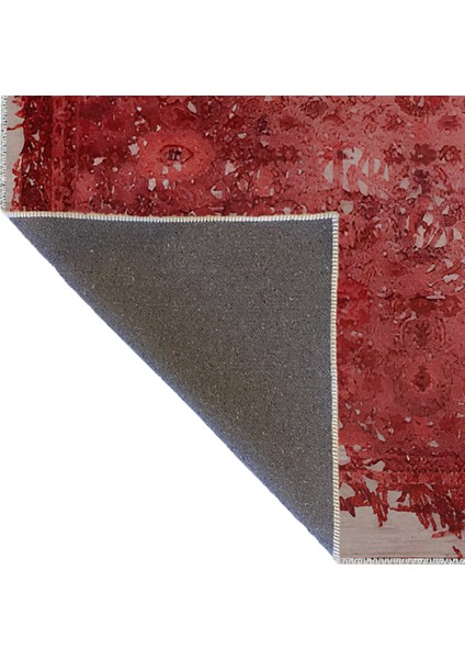 Kırmızı Geleneksel Motif Sarmaşık Soyut Desenli Vintage Dekoratif Halı 1664 indirimleri