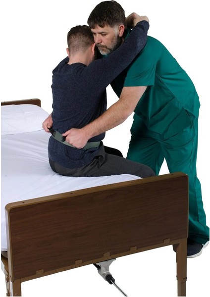 60-80 kg Arası Çok Amaçlı Haki Yeşil Renk Hasta Yürüyüş Destek ve Denge Kemeri Hasta Taşıma Aparatı