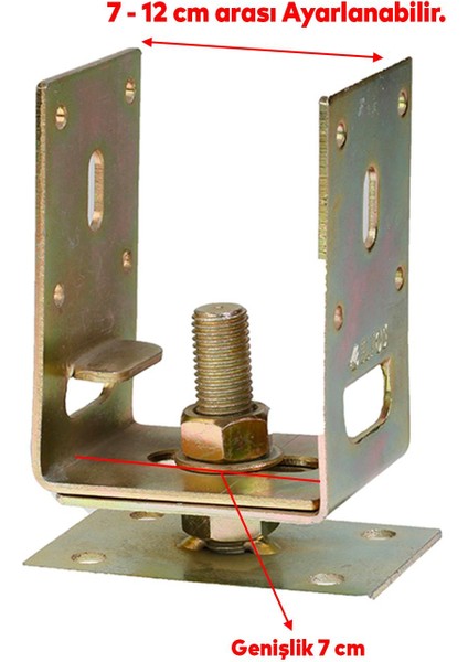 Pergola Ayak Ayarlanabilir 7-12 cm Arası Tente Sundurma Kamelya Çardak Ahşap Profil Metal modelleri