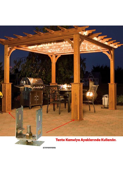 Pergola Ayak Ayarlanabilir 7-12 cm Arası Tente Sundurma Kamelya Çardak Ahşap Profil Metal fırsatları
