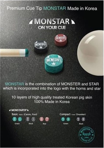 Monstar Siyah Istaka Ucu 14 mm M Istaka Ucu