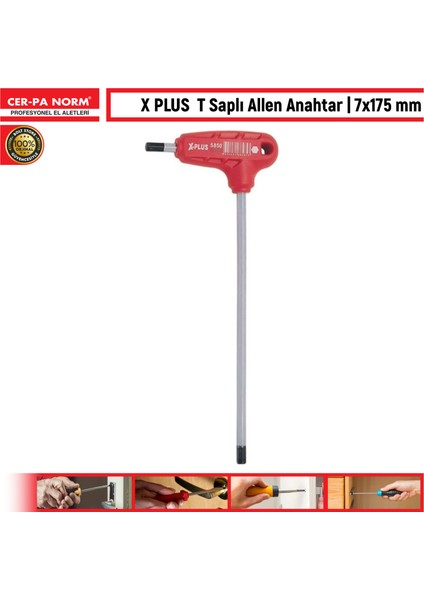 x Plus T Saplı Allen Anahtar I 7 x 175 mm