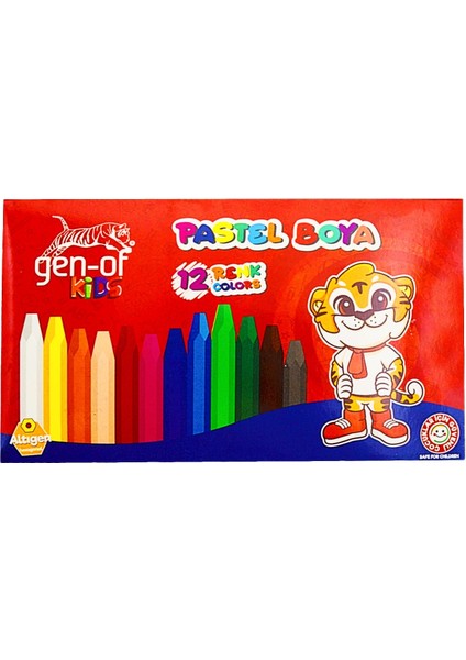 Karton Kutu Pastel Boya 12 Renk Zararlı Madde İçermeyen Güvenli Seçenek 12 Adet
