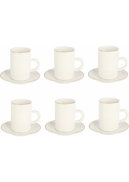 Porselen Double 6lı Kahve Fincanı Seti MTFK.0111