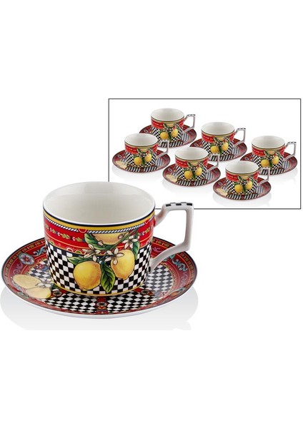 Summer 6 Lı Çay Fincanı Seti 16X6 cm 1BSF-1900SM