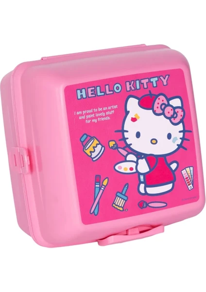 Hello Kitty 4 Bölmeli Çocuk Beslenme Kutusu Yemek Saklama Kabı Kaşık ve Çatallı