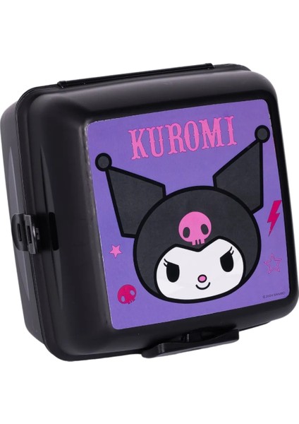 Kuromi 4 Bölmeli Çocuk Beslenme Kutusu Yemek Saklama Kabı Kaşık ve Çatallı