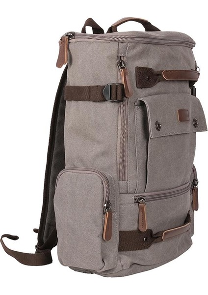 Orjinal Kanvas Kumaş Okul ve Günlük Büyük Boy Silindir Sırt Çantası Gri modelleri