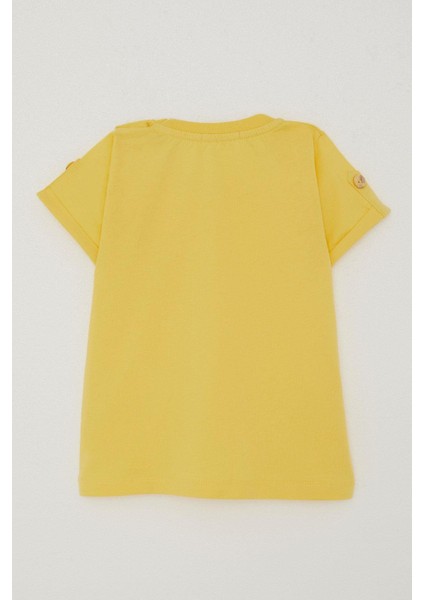 Erkek Bebek T-Shirt Cepli Kolları Düğme Akasesuarlı 9 Ay-3 Yaş Sarı fiyatları